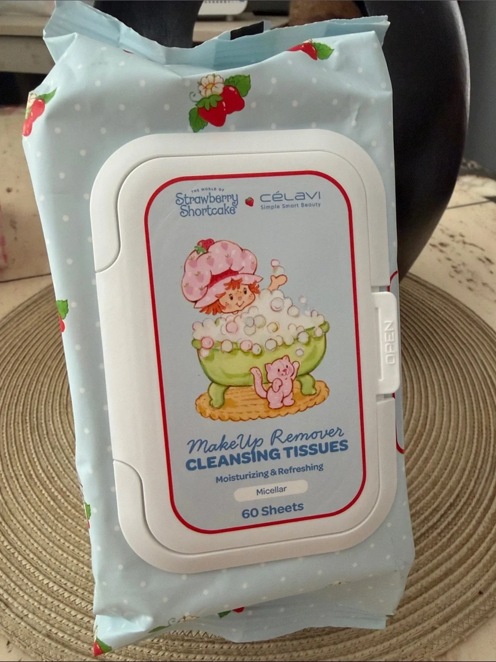 Strawberry Shortcake x Celavi MakeUp Remover Cleansing Tissues - Micellar 2 pack